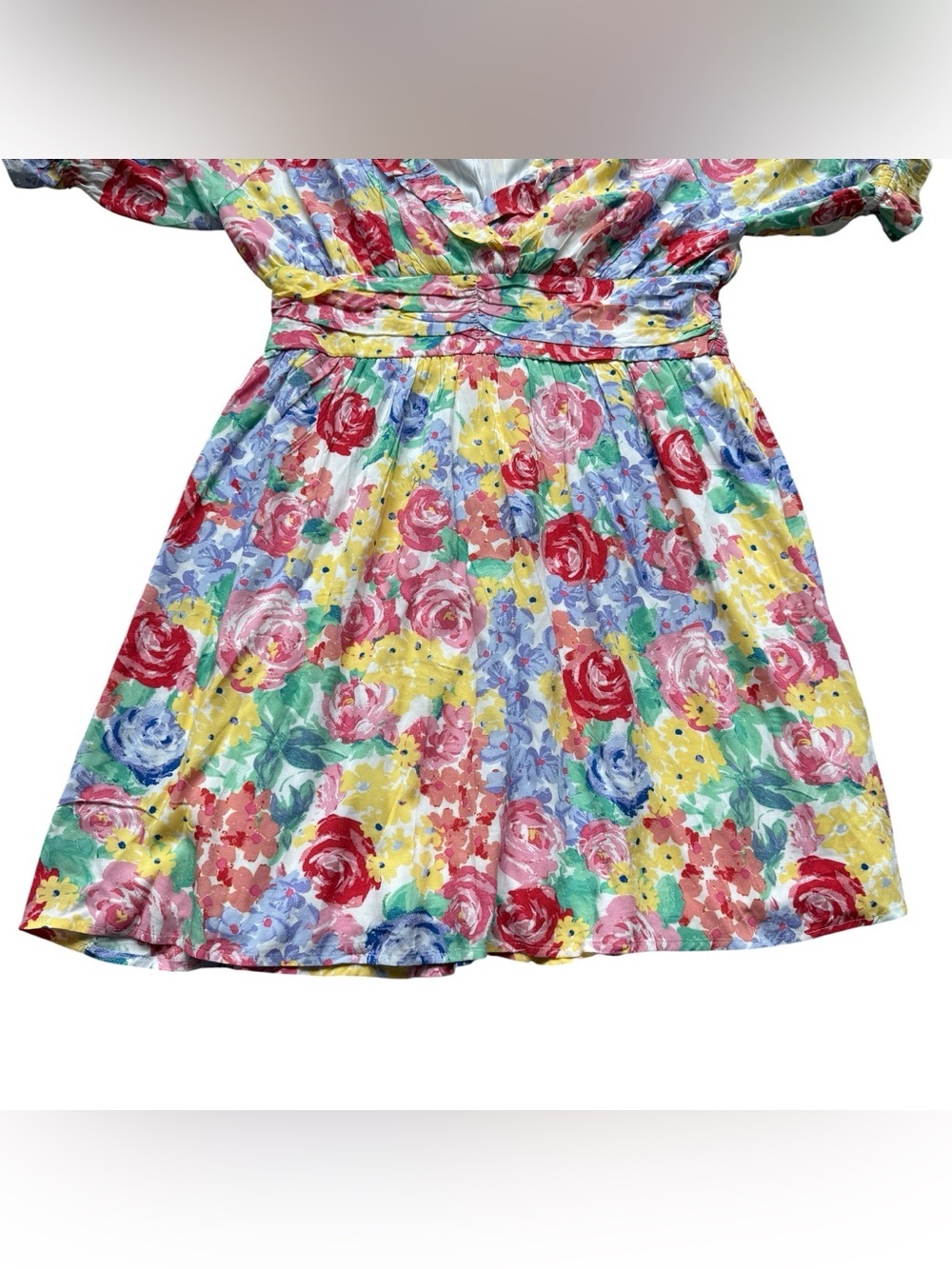 Emily Wonder Cottagecore Floral Puff Sleeve Mini Dress Romantic Garden Party M - Picture 6 of 11